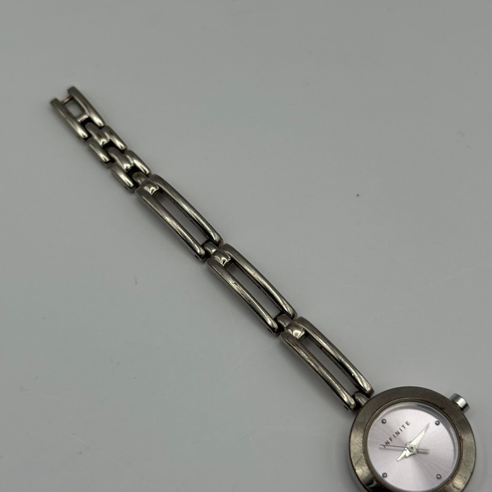 Infinite Ladies Quartz Watch Silver Tone Bracelet Japan Working 20mm 6.75 Inches