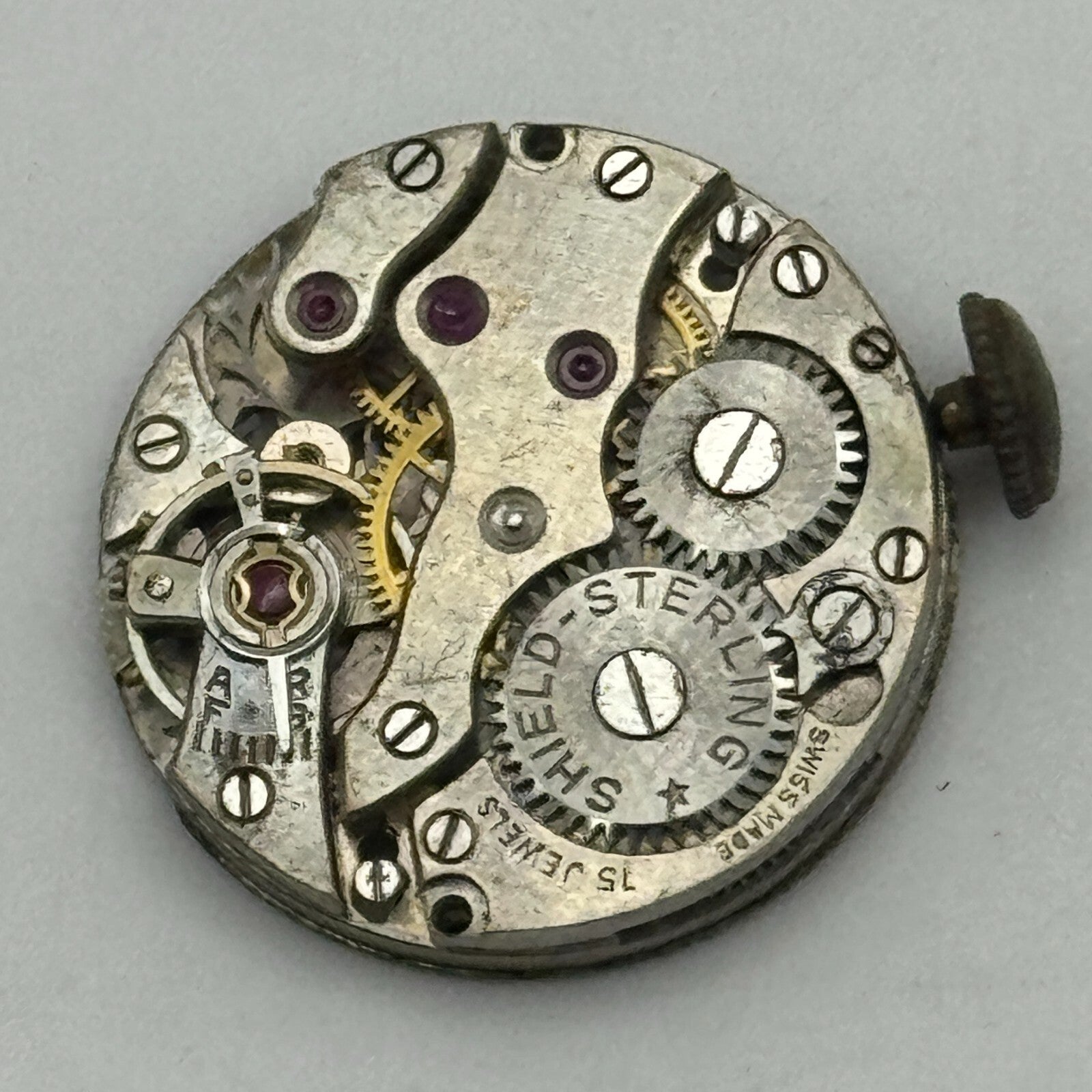 19.7mm Sterling Shield Peseux P 60 Balance Ok Manual Wind Watch Movement PARTS