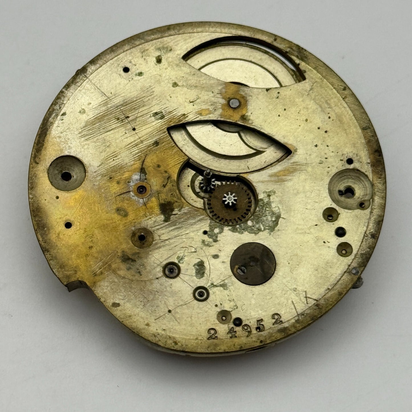 45.3mm Antique Key Wound Balance Intact Pocket Watch Movement PARTS REPAIR SPARE