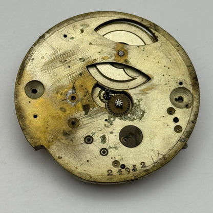 45.3mm Antique Key Wound Balance Intact Pocket Watch Movement PARTS REPAIR SPARE