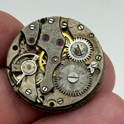 23.6mm Unidentified 15 Jewels Swiss Vintage Manual Wind Watch Movement PARTS