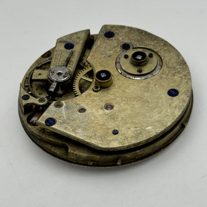 42.9mm Unidentified Antique Key Wound Pocket Watch Movement PARTS REPAIR SPARES