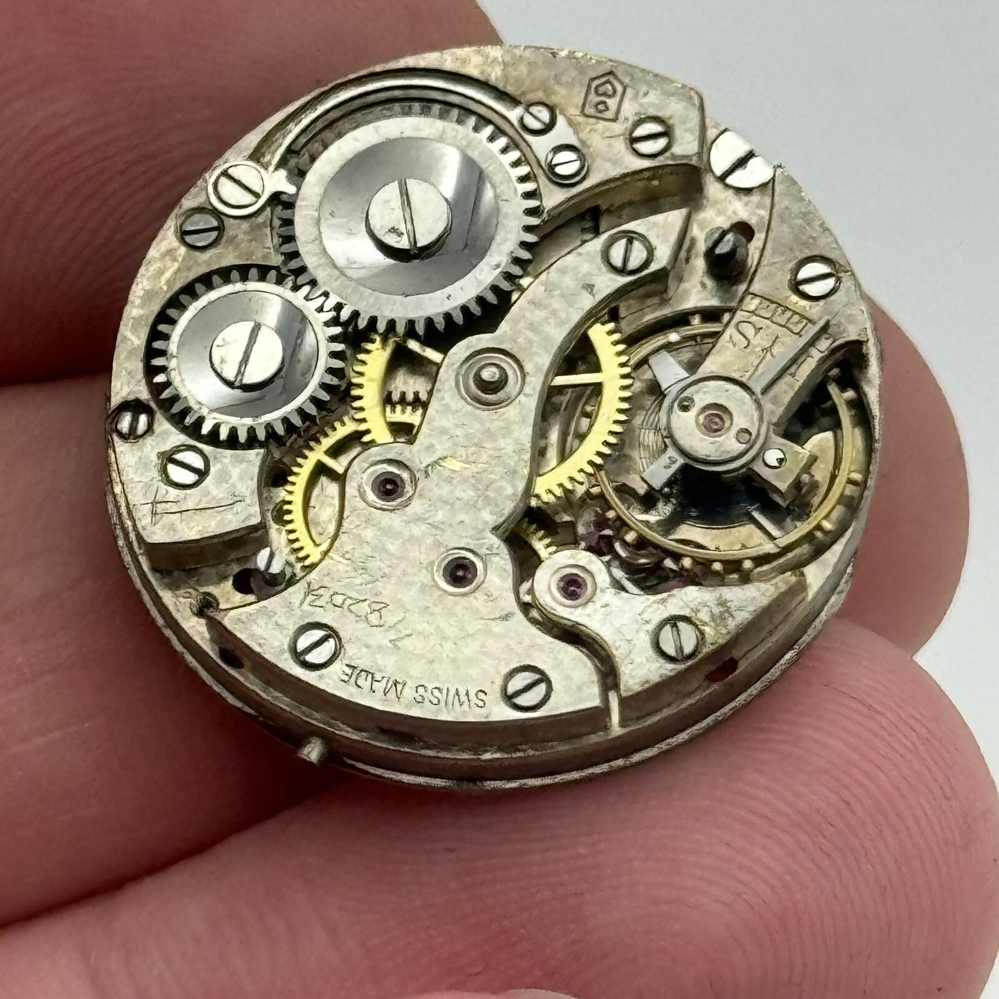 25mm Steiger HP Unidentified Manual Wind Swiss Watch Movement Vintage PARTS