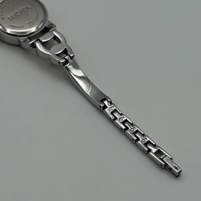 22mm Working Ladies Sekonda Two Tone Jewelled Quartz Japan Watch 6.25 Inches