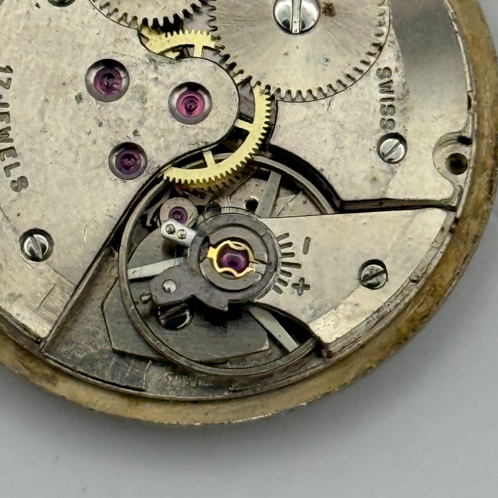 AS 1702/03 Watch Movement Date Rotary Manual Wind Vintage Swiss Parts 25.9mm