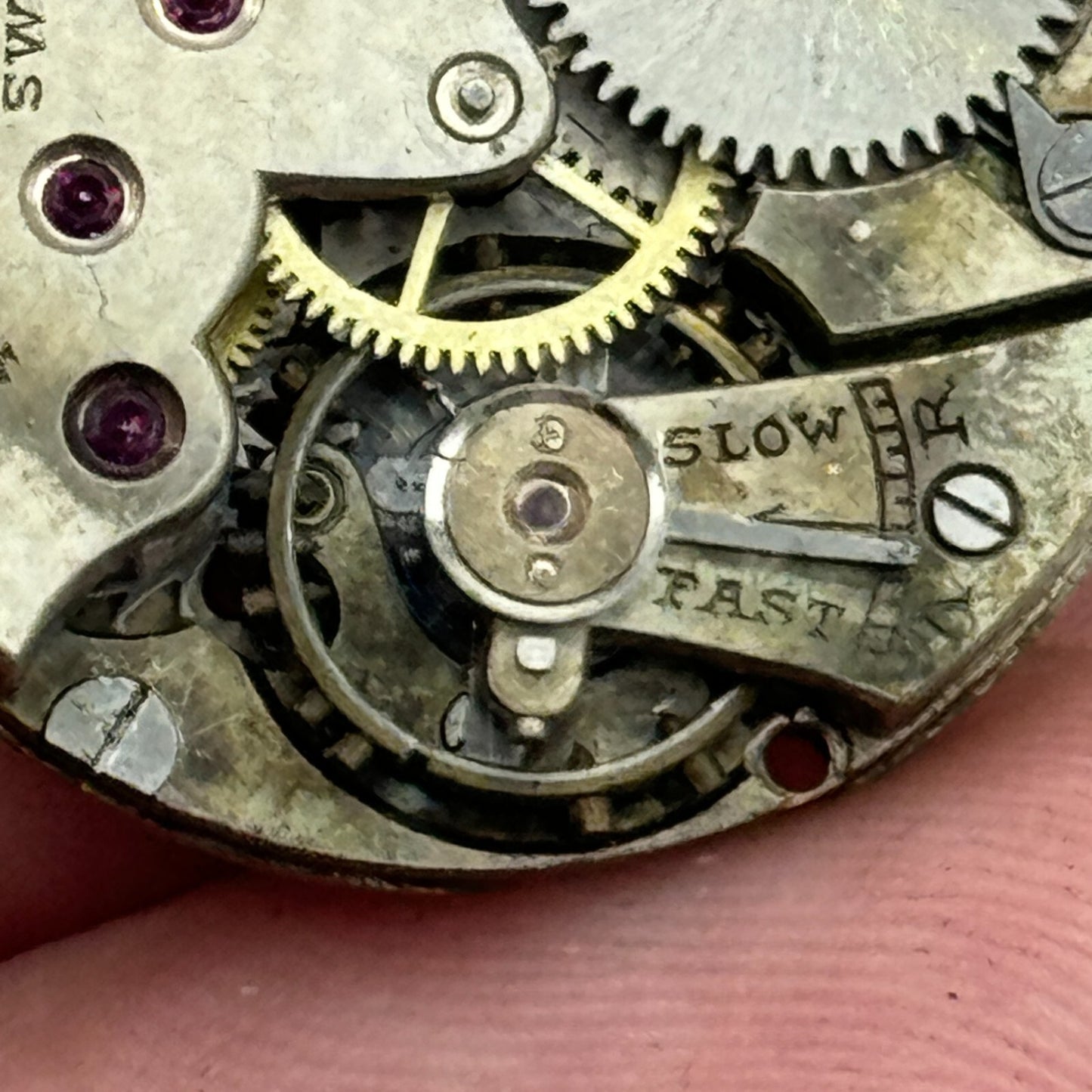 23.2mm Possibly Movado 15 Jewels 4 Adjustments Manual Wind Watch Movement PARTS