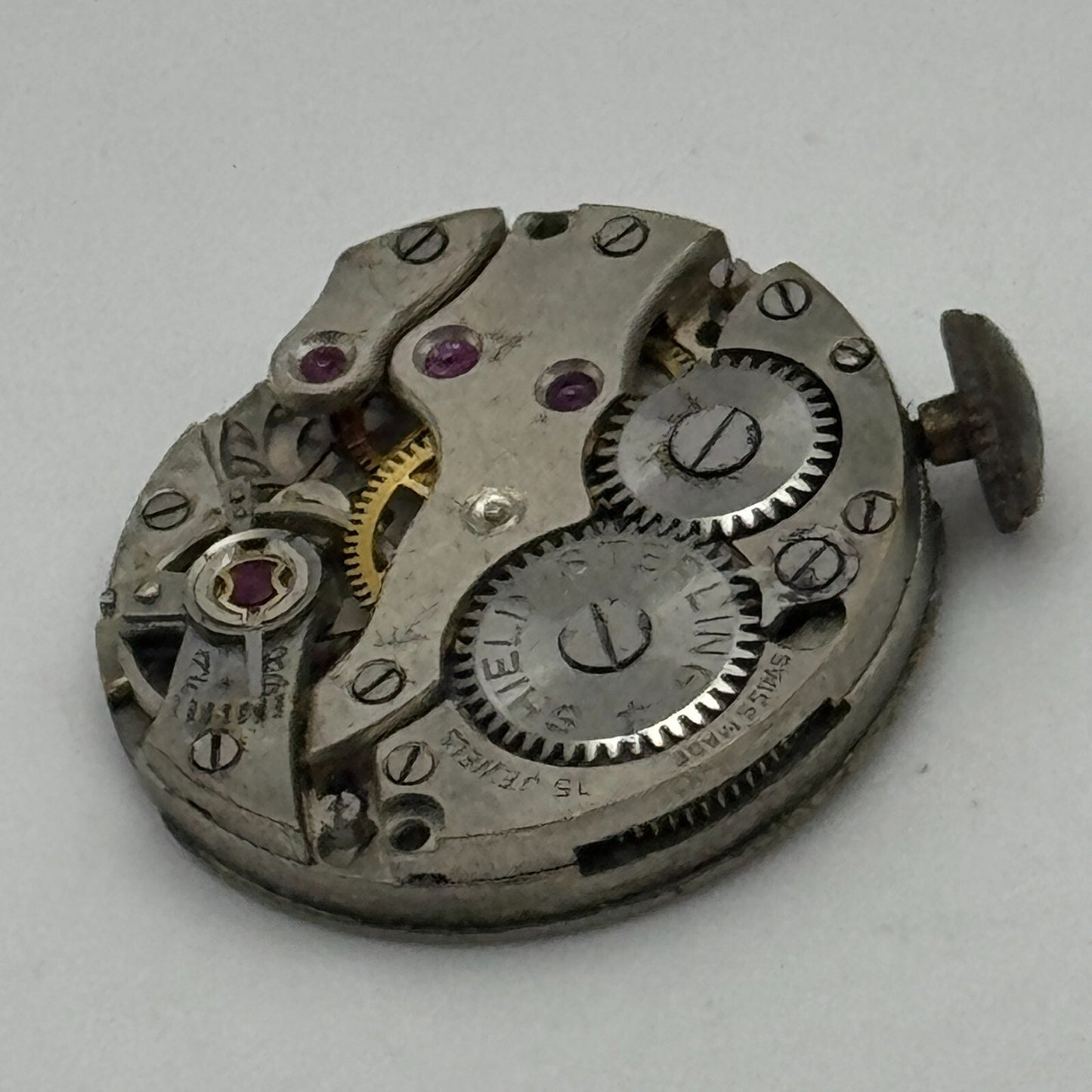 19.7mm Sterling Shield Peseux P 60 Balance Ok Manual Wind Watch Movement PARTS