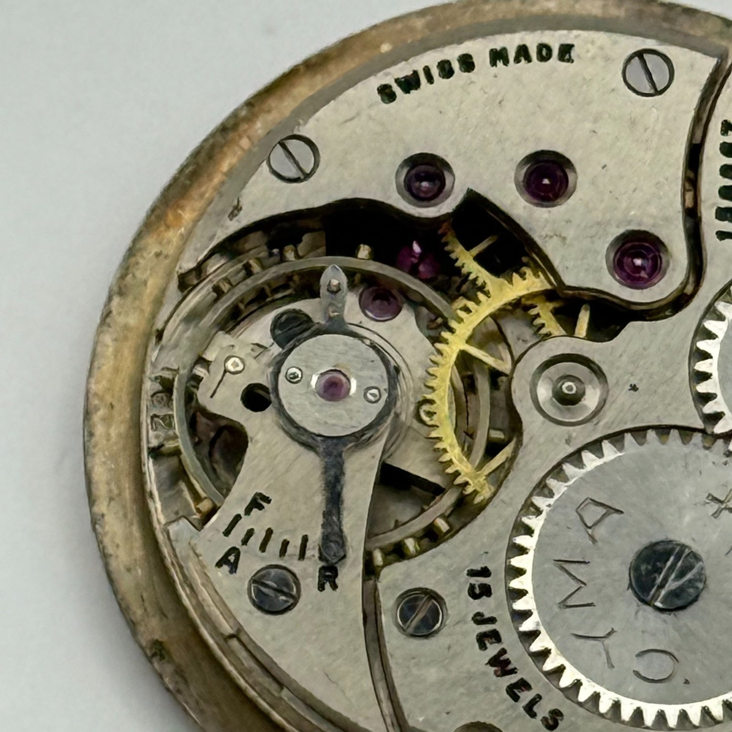 Cyma 162 Watch Movement Manual Wind Vintage Swiss 15 Jewels Parts Repair 23.5mm