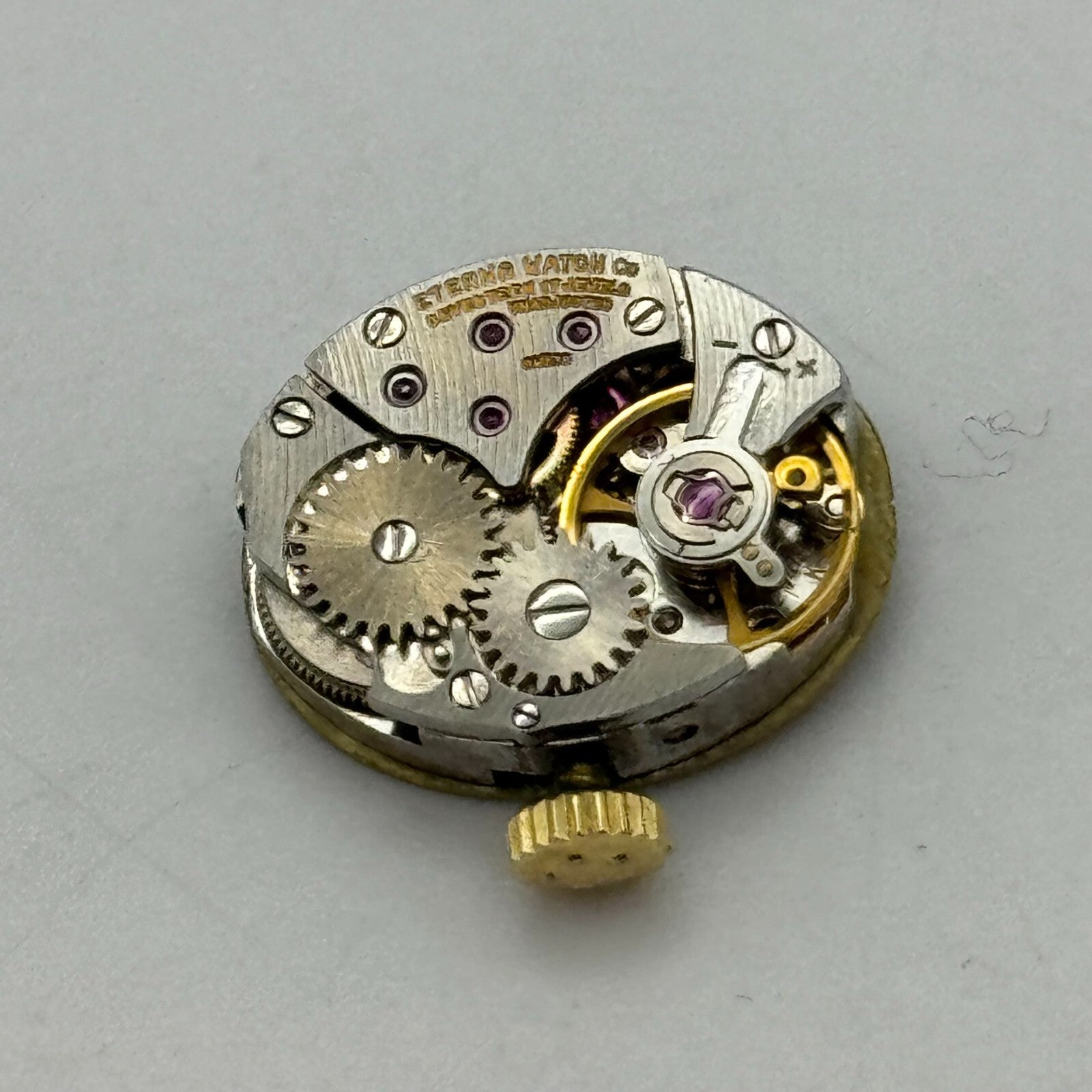 13mm Ladies Eterna 1447K Manual Wind Watch Swiss Movement Dial Hands Crown PARTS
