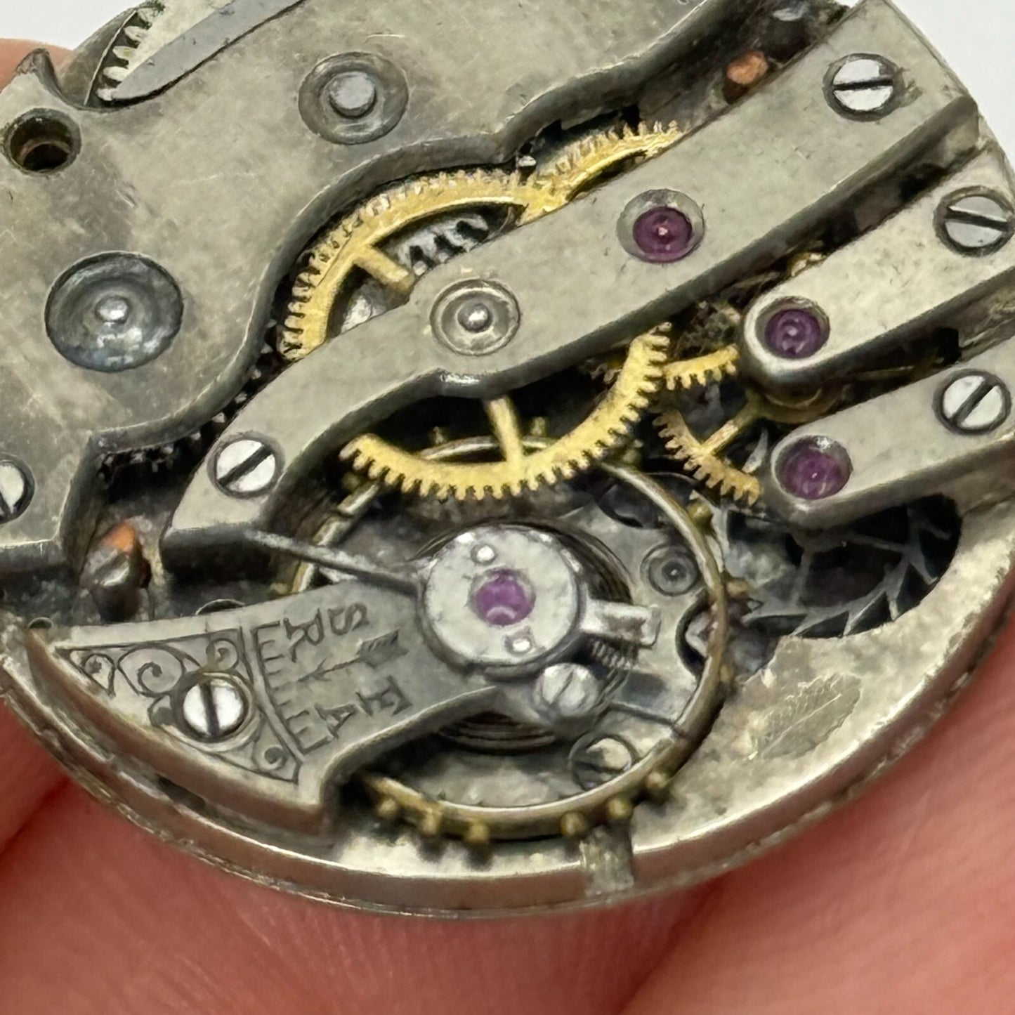 23.5mm Vintage Unidentified Leaf Mark Trench Watch Movement Manual Wind PARTS