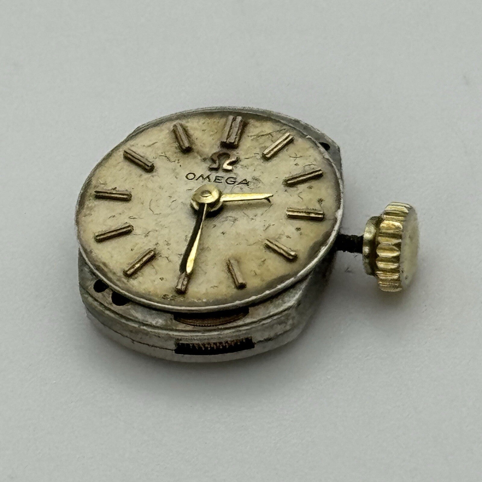 13.4mm Omega 485 Cal Watch Movement Dial Hands Parts Repair Vintage