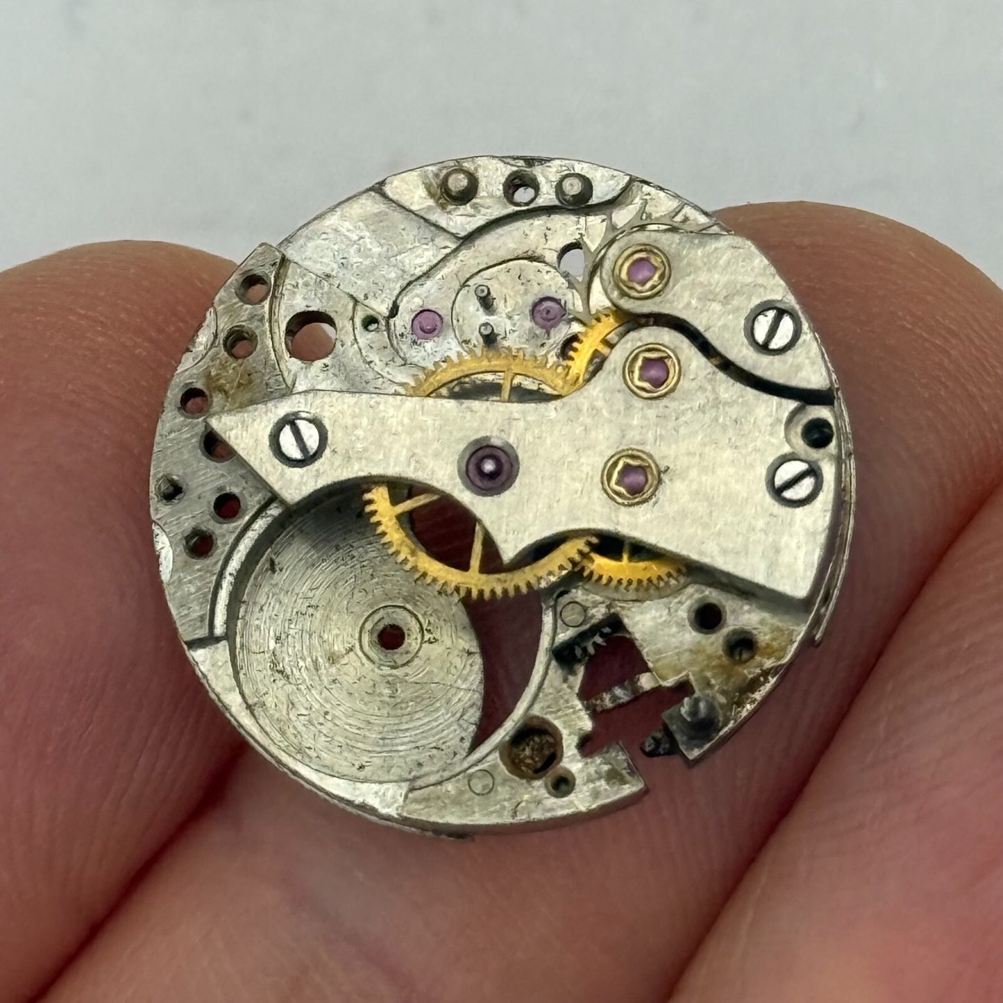19.7mm Vintage OM Otto Meyer 140 Partial Manual Wind Watch Movement PARTS REPAIR