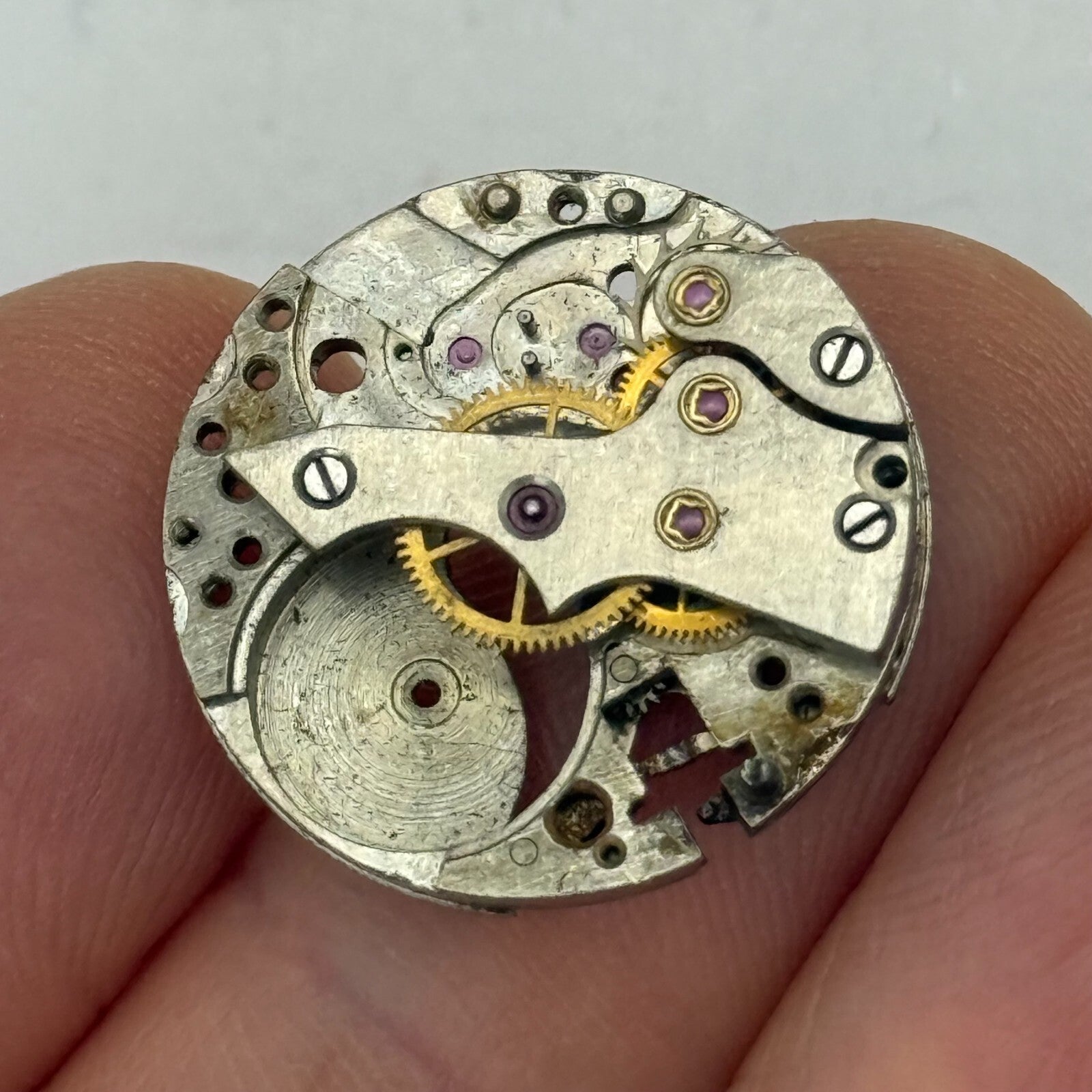 19.7mm Vintage OM Otto Meyer 140 Partial Manual Wind Watch Movement PARTS REPAIR
