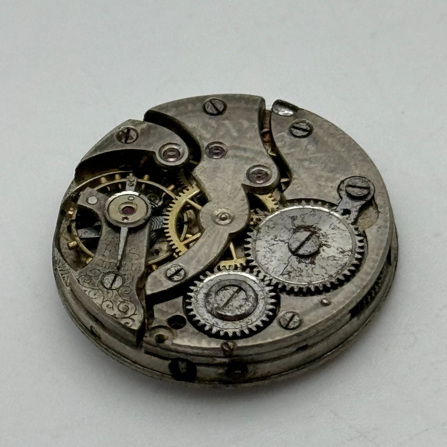 25.3mm Unidentified Trench Watch Movement & Dial Manual Wind Vintage Swiss PARTS