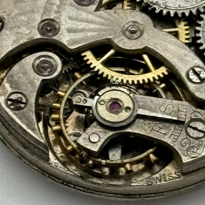 25.3mm Unidentified Trench Watch Movement & Dial Manual Wind Vintage Swiss PARTS