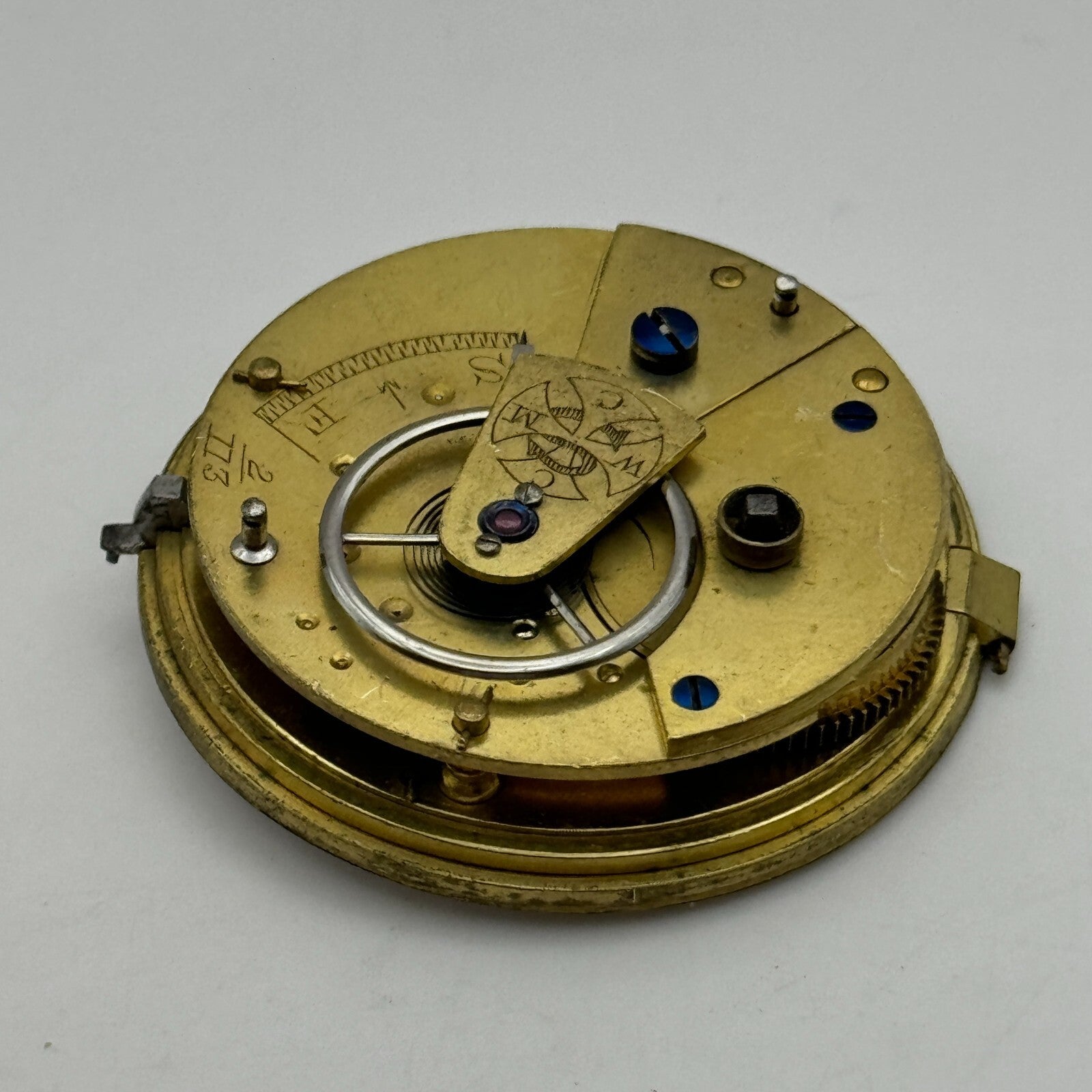 42.9mm Antique CWMC/S Wigston Coventry Cooperative Pocket Watch Movement PARTS