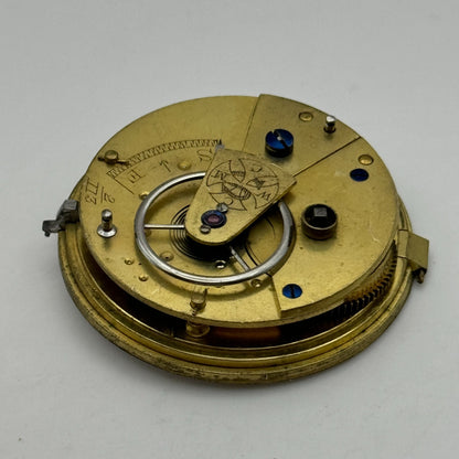 42.9mm Antique CWMC/S Wigston Coventry Cooperative Pocket Watch Movement PARTS