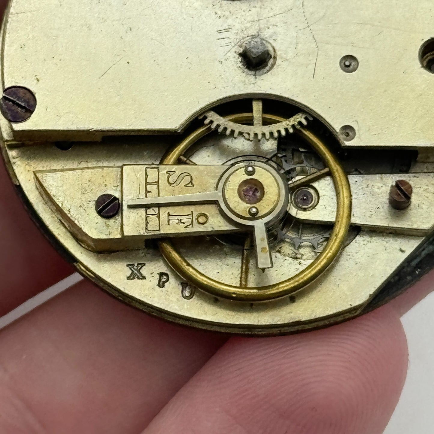 43mm XPU Antique Key Wound Roman Numerals Dial Pocket Watch Movement PARTS SPARE