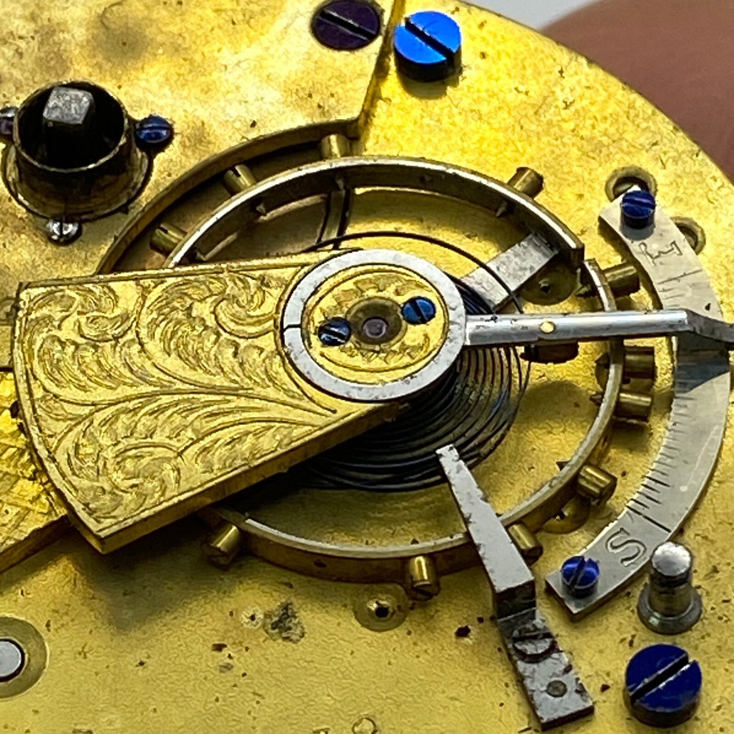 46.3mm Antique Key Wound Balance Ok Pocket Watch Movement PARTS REPAIR SPARES