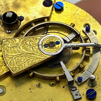 46.3mm Antique Key Wound Balance Ok Pocket Watch Movement PARTS REPAIR SPARES