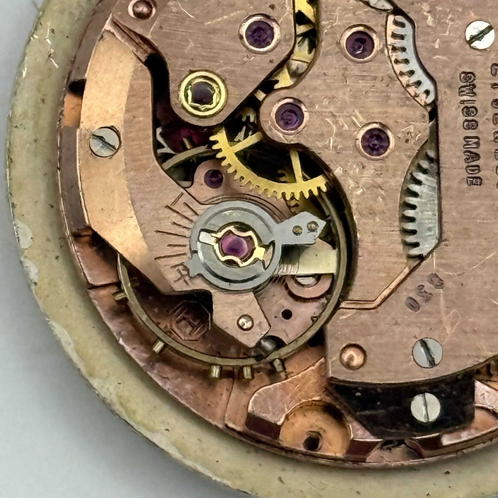 Helvetia 830 Watch Movement Chalet Manual Wind Vintage Swiss Parts Repair 25.8mm