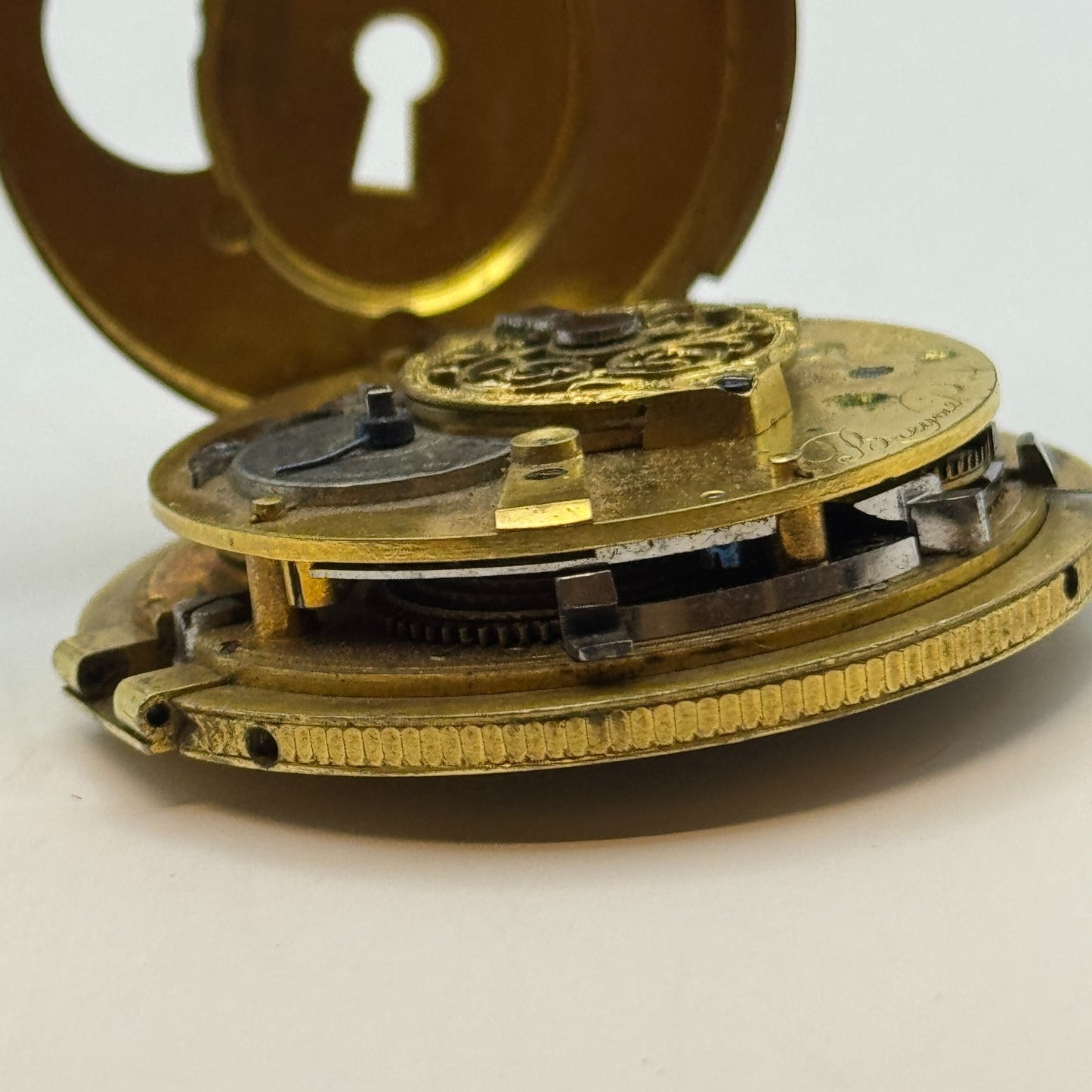 Complication French Pocket Watch Movement Signed A Paris Antique Parts / Repair