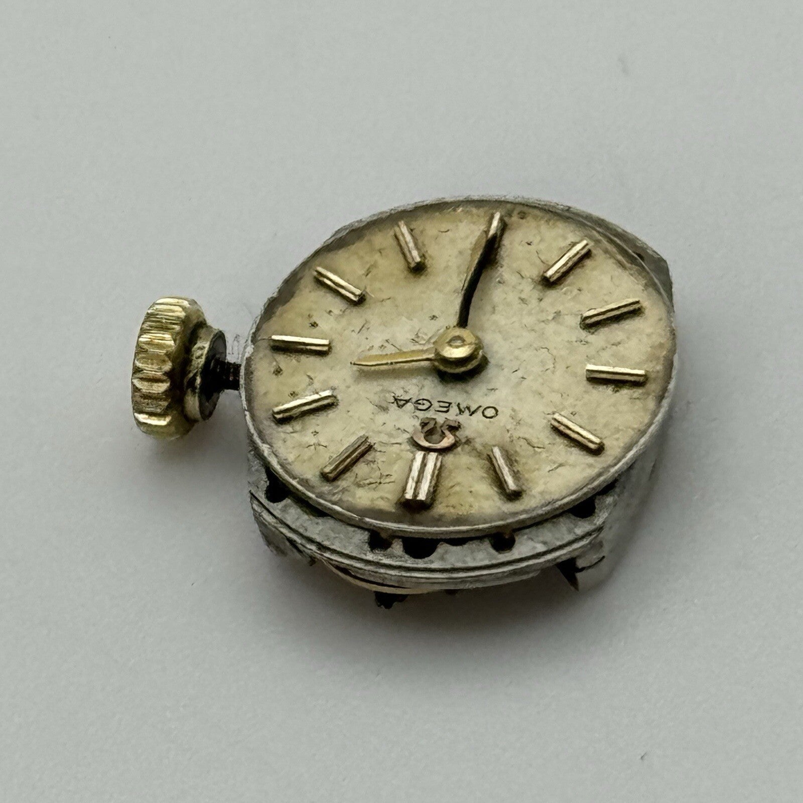 13.4mm Omega 485 Cal Watch Movement Dial Hands Parts Repair Vintage
