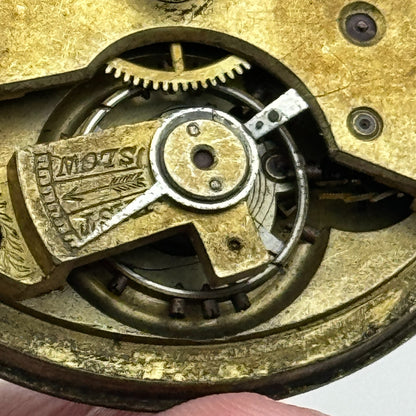 46.8mm Antique Unidentified Key Wound Pocket Watch Movement PARTS REPAIR SPARES