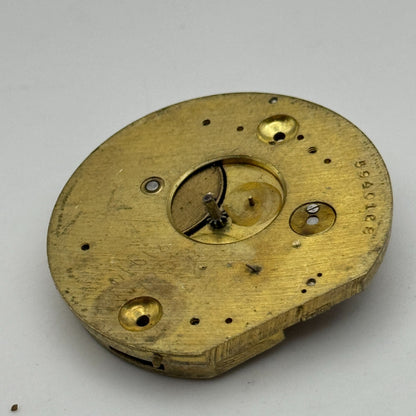 35.9mm Antique Interesting Key Wound Pocket Watch Movement PARTS REPAIR SPARES