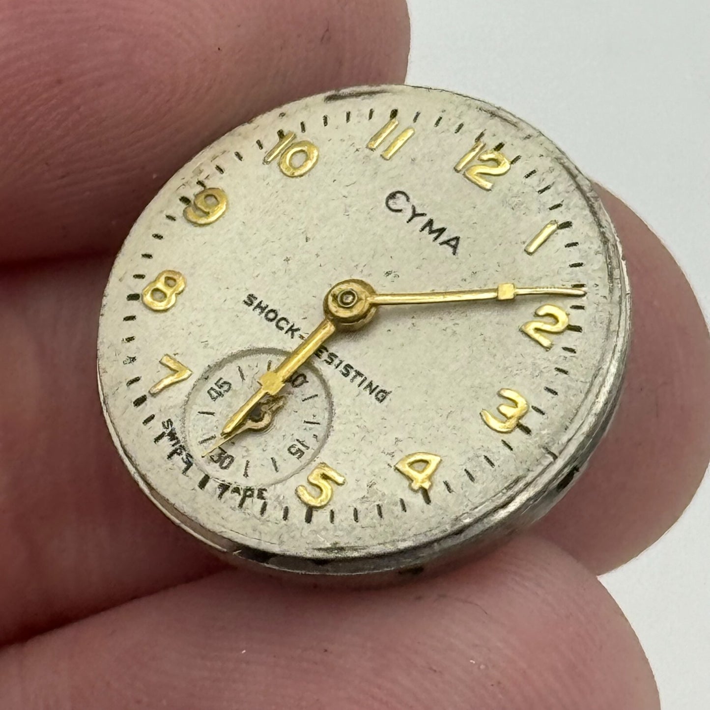 19.7mm Cyma Ref 424k Sub Seconds Manual Wind Watch Movement Swiss Vintage PARTS