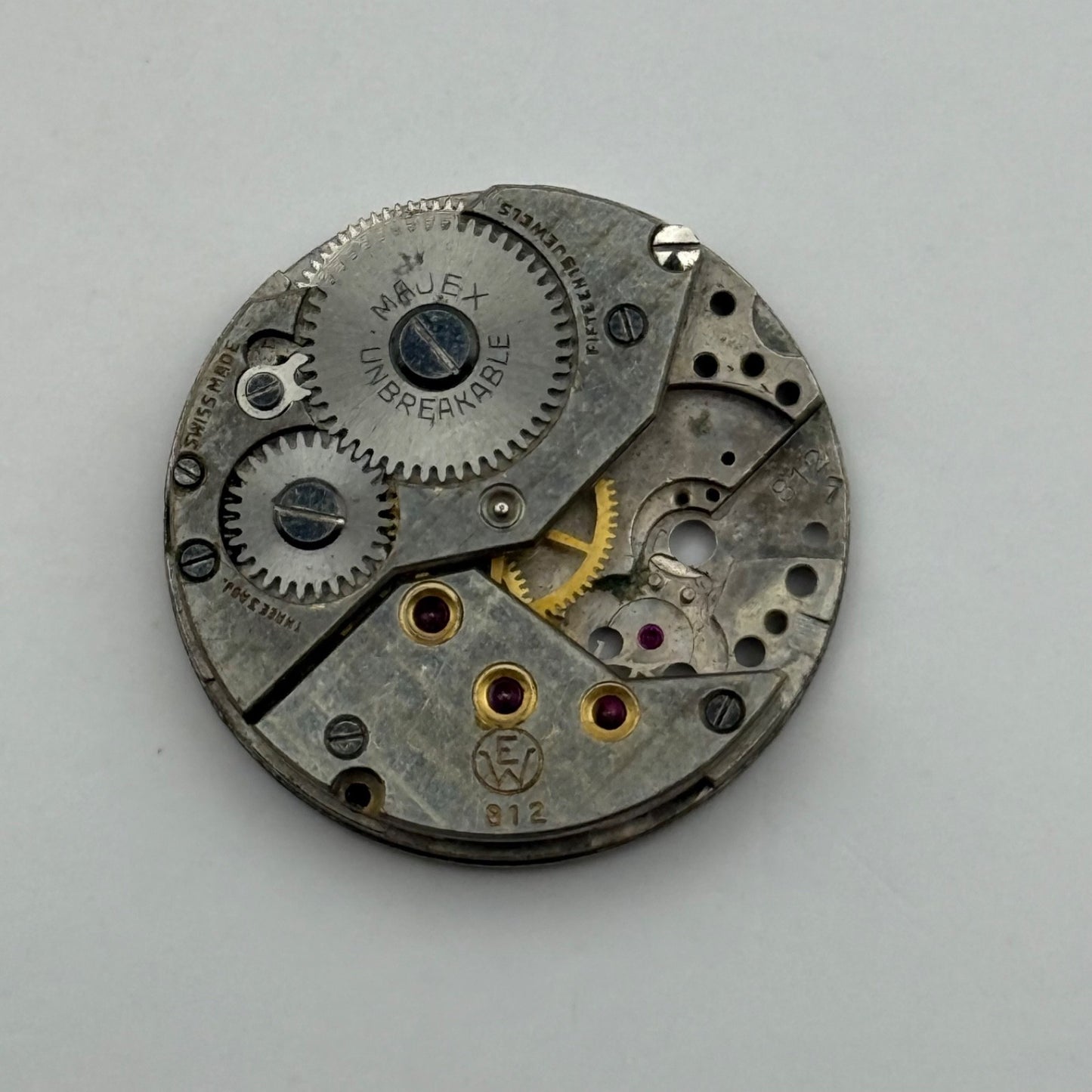 Majex EW 812 Watch Movement Manual Wind Vintage Incomplete Parts Repair 23.6mm