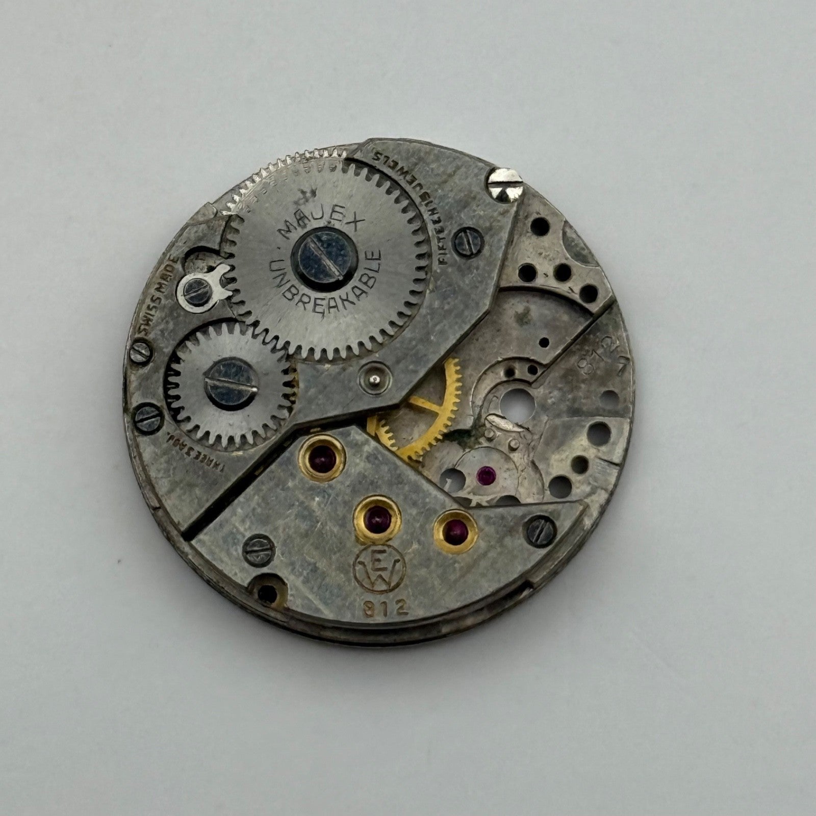 Majex EW 812 Watch Movement Manual Wind Vintage Incomplete Parts Repair 23.6mm
