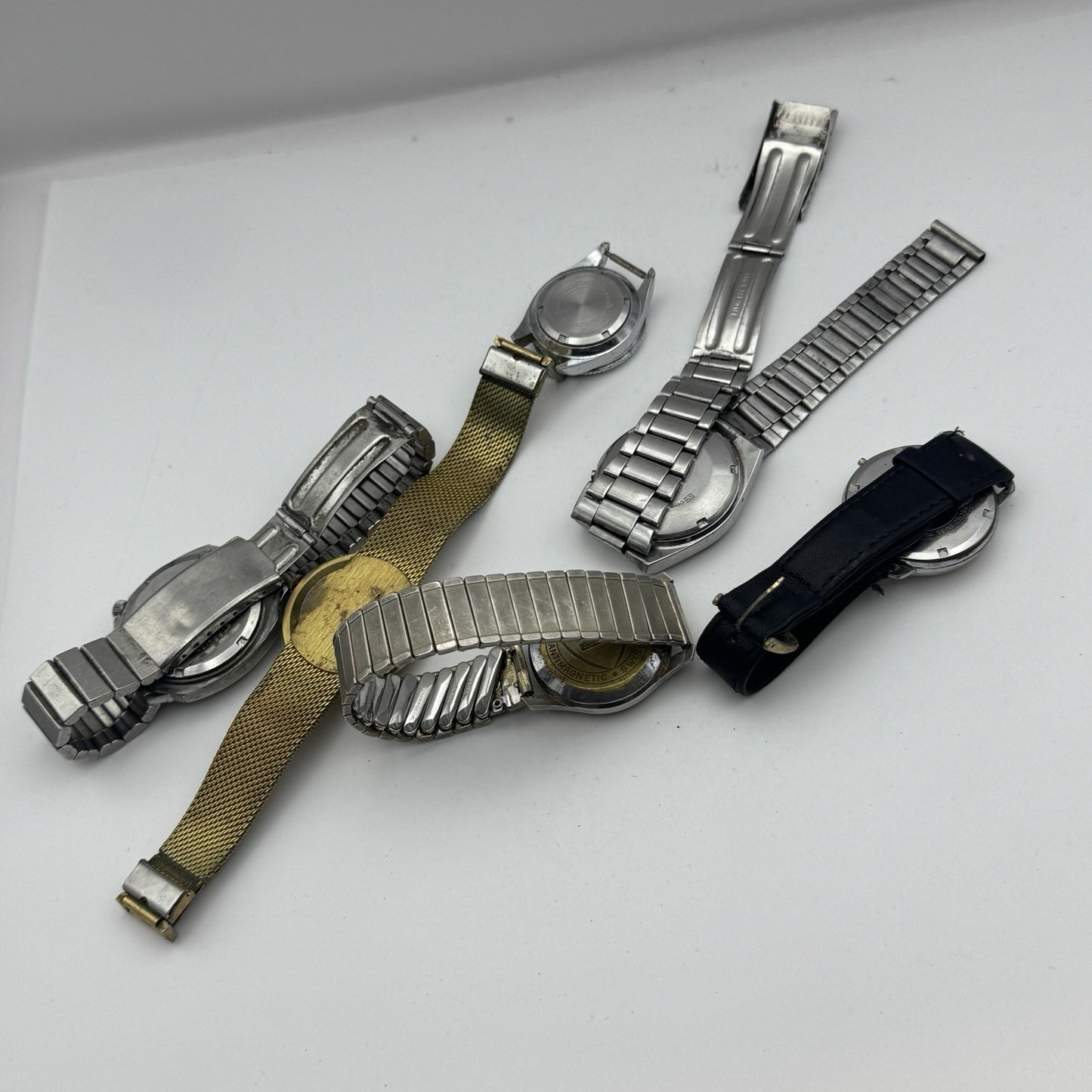 Bundle Of 6 Vintage Men’s Watches Mechanical Wind Up Job Lot Parts Repair Spares