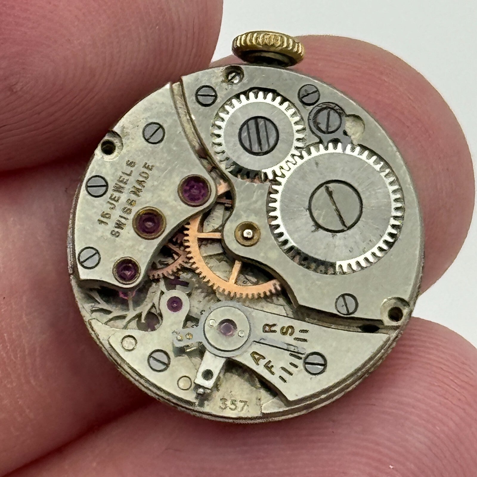 19.7mm H Samuel Acme Lever Cal 357 Manual Wind Swiss Watch Movement PARTS REPAIR