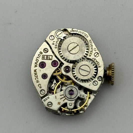 15.3mm Vintage Ladies Bulova 6BL Manual Wind Swiss Watch Movement PARTS REPAIR
