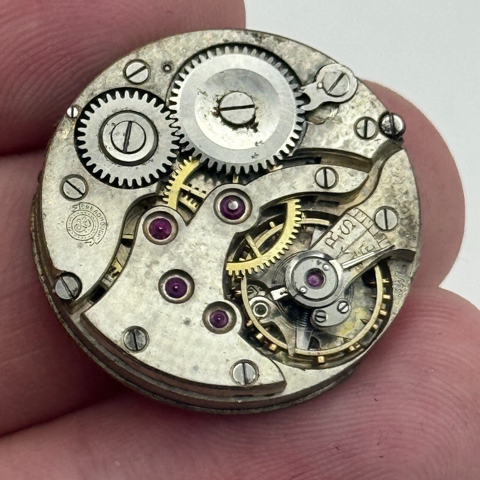 25mm Men's Dreadnought Balance Ok Vintage Swiss Trench Watch Movement PARTS