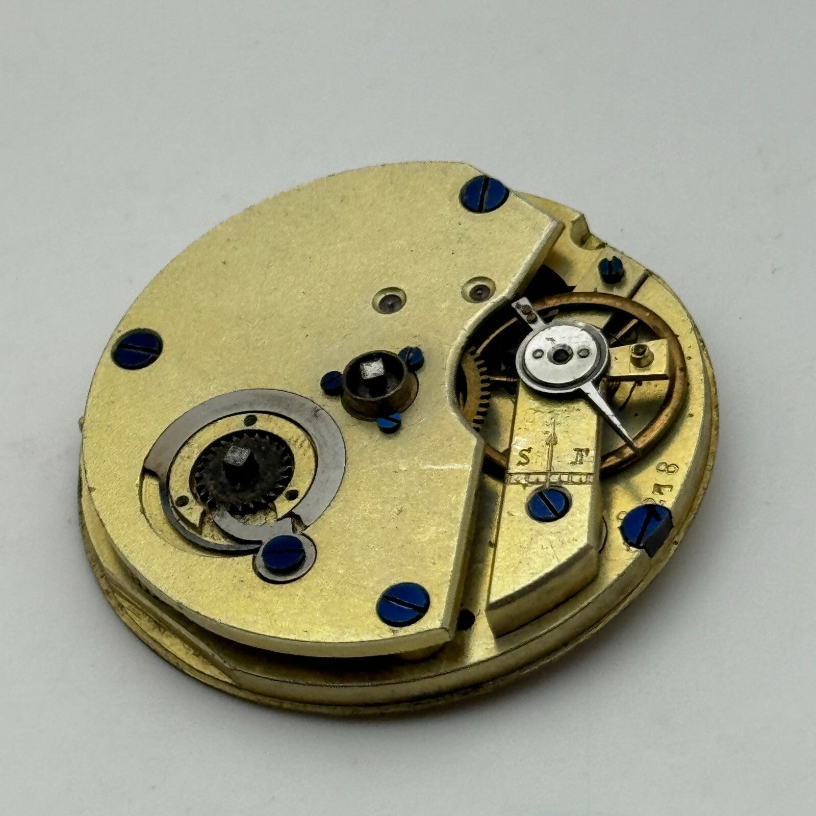 36.3mm Antique Unidentified Key Wound Pocket Watch Movement PARTS REPAIR SPARES