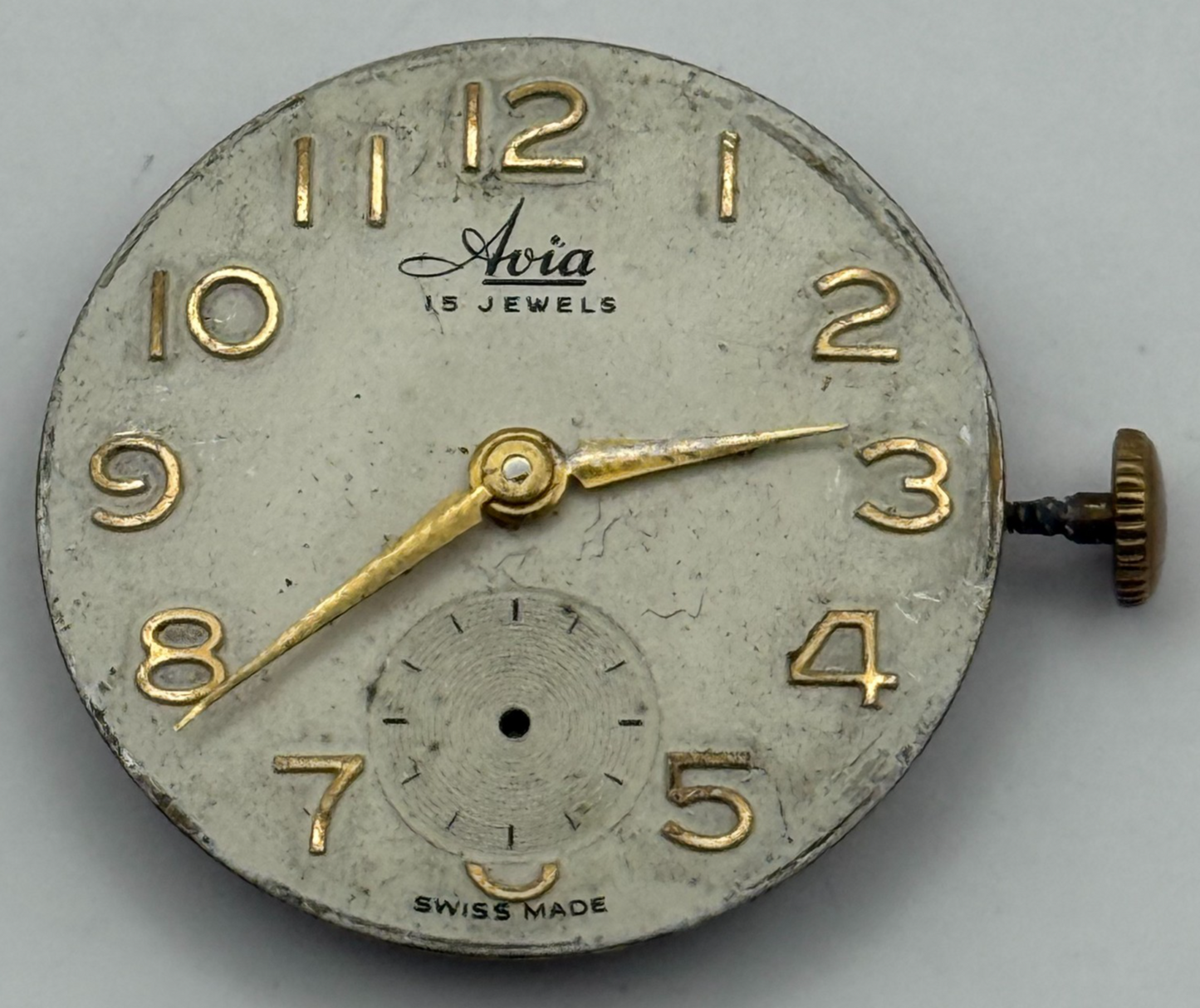 AS 1123 1124 Watch Movement Running Avia Manual Wind Vintage Parts Repair 23.5mm