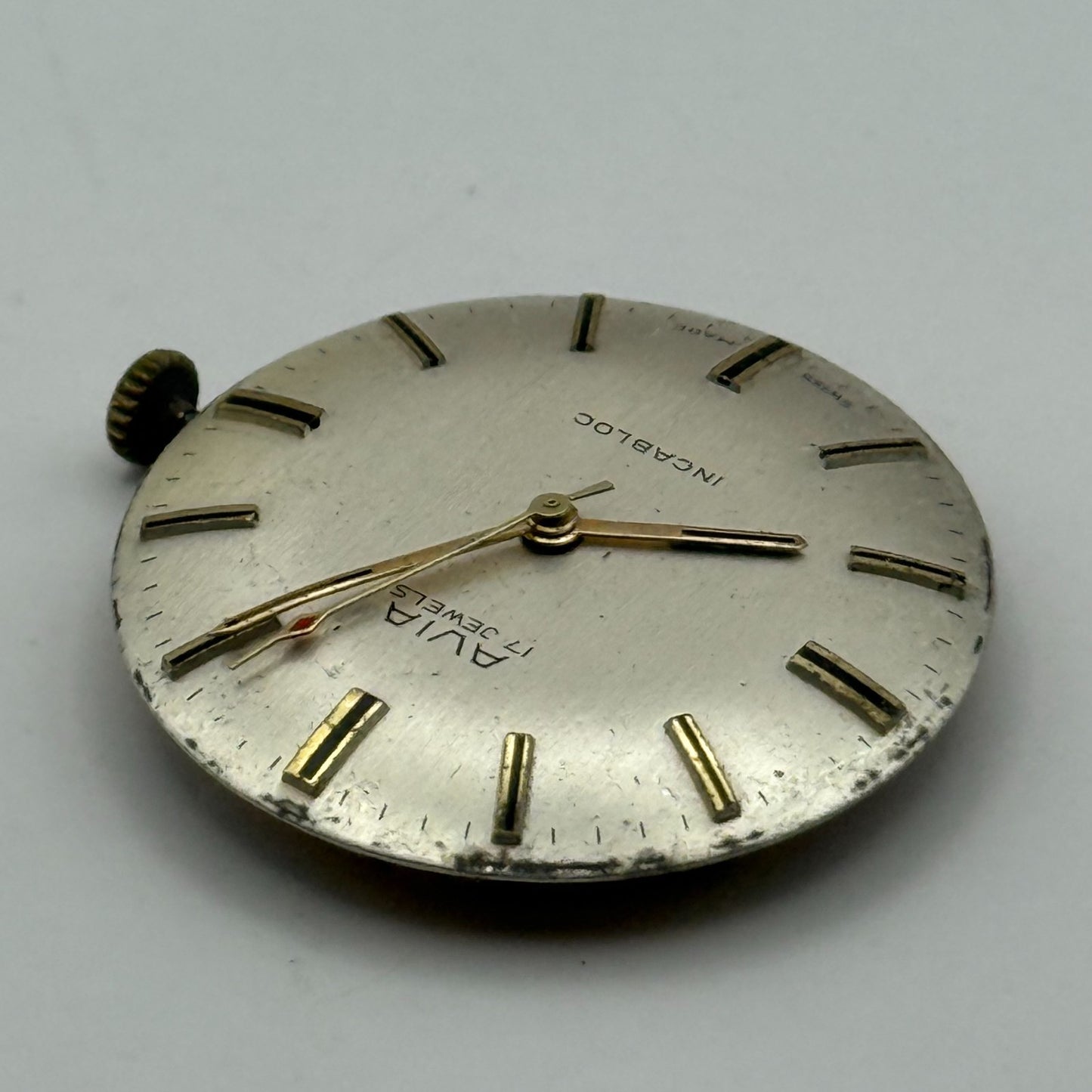 FHF ST 96 Pointer Watch Movement Running Avia Manual Wind Vintage Parts 25.9mm