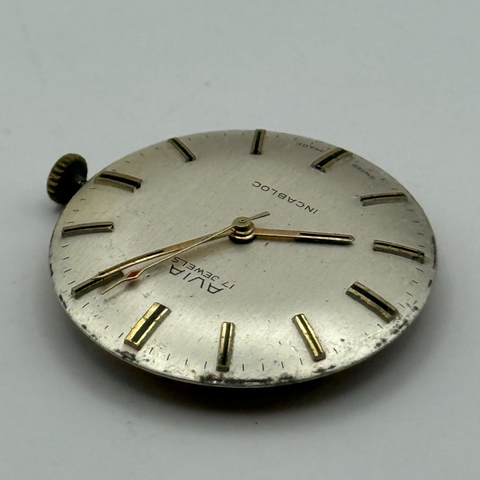 FHF ST 96 Pointer Watch Movement Running Avia Manual Wind Vintage Parts 25.9mm