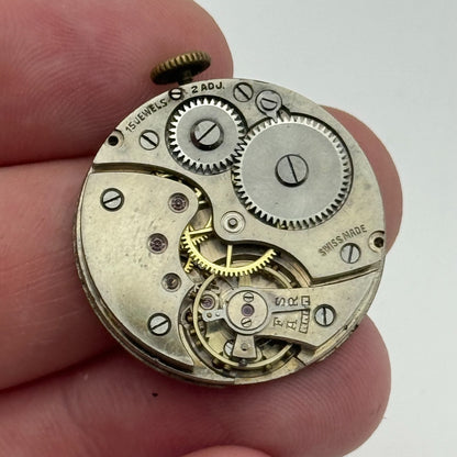 27.3mm Mens Unidentified 15 Jewels Trench Watch Movement Manual Wind Swiss PARTS