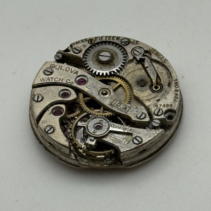 23.7mm Vintage Bulova 10A Manual Wind Swiss Watch Movement PARTS REPAIR SPARES