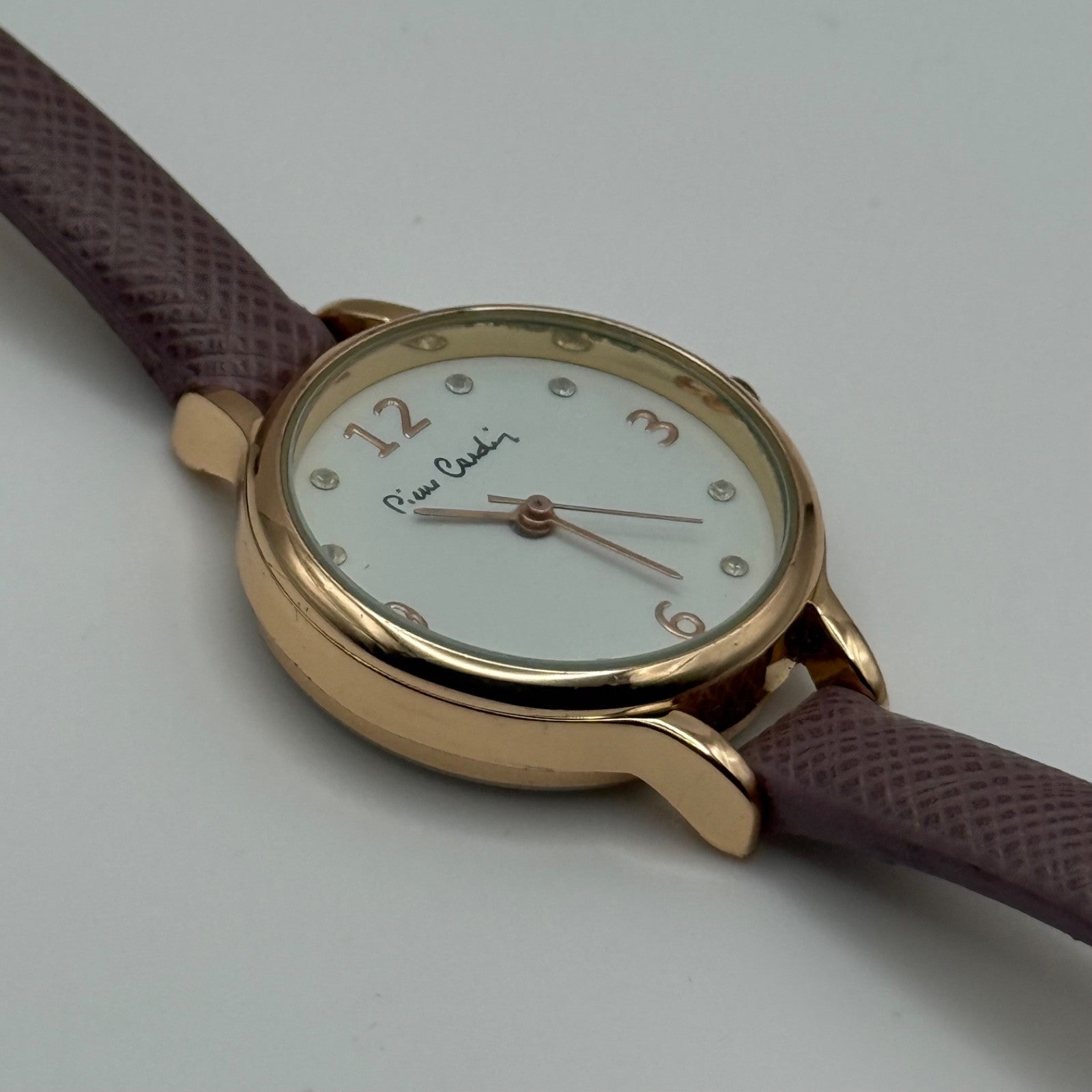 Ladies Pierre Cardin Watch Working New Battery Pink Strap Quartz 28mm