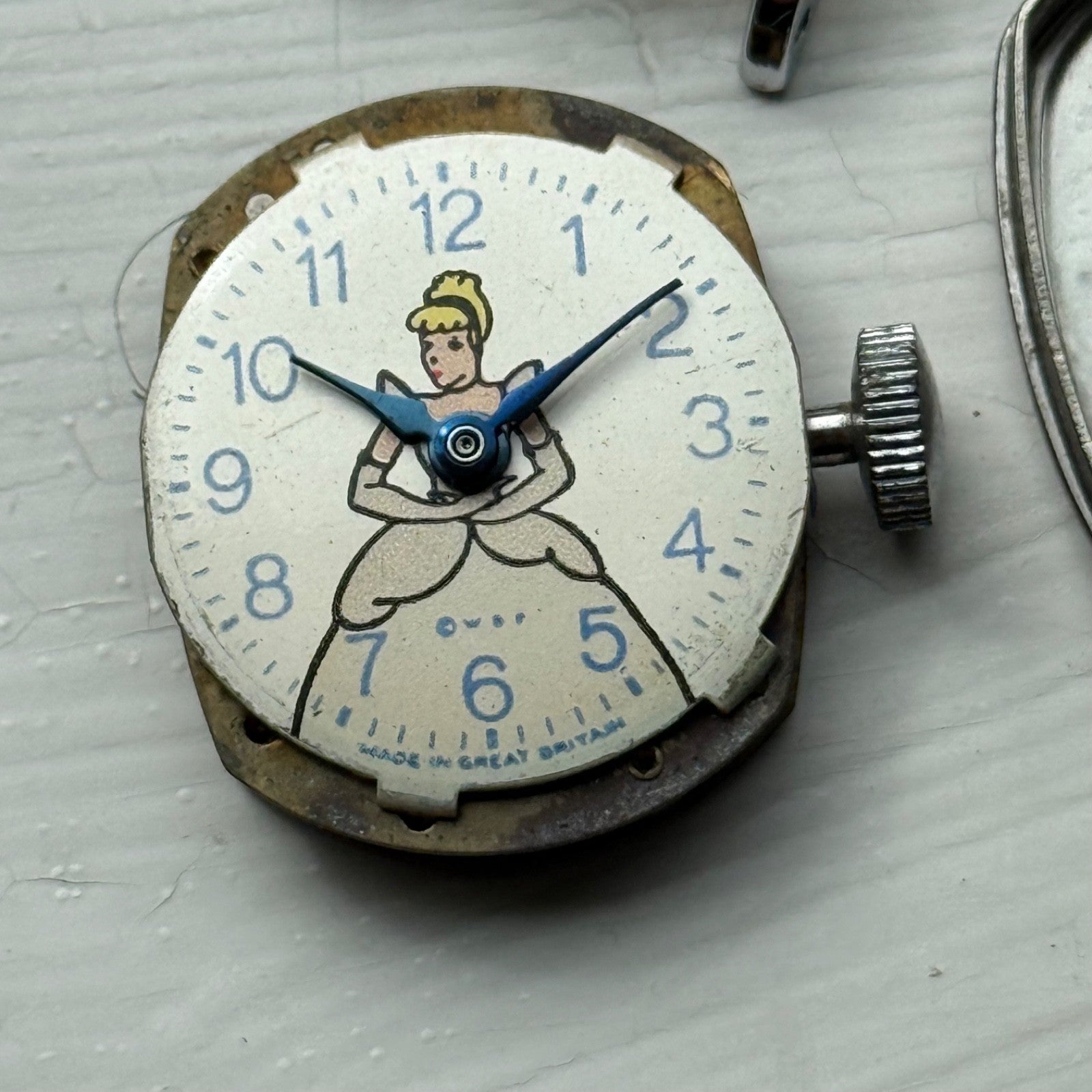 Vintage 1950s Timex Cinderella Great Britain Manual Wind Watch PARTS / REPAIR