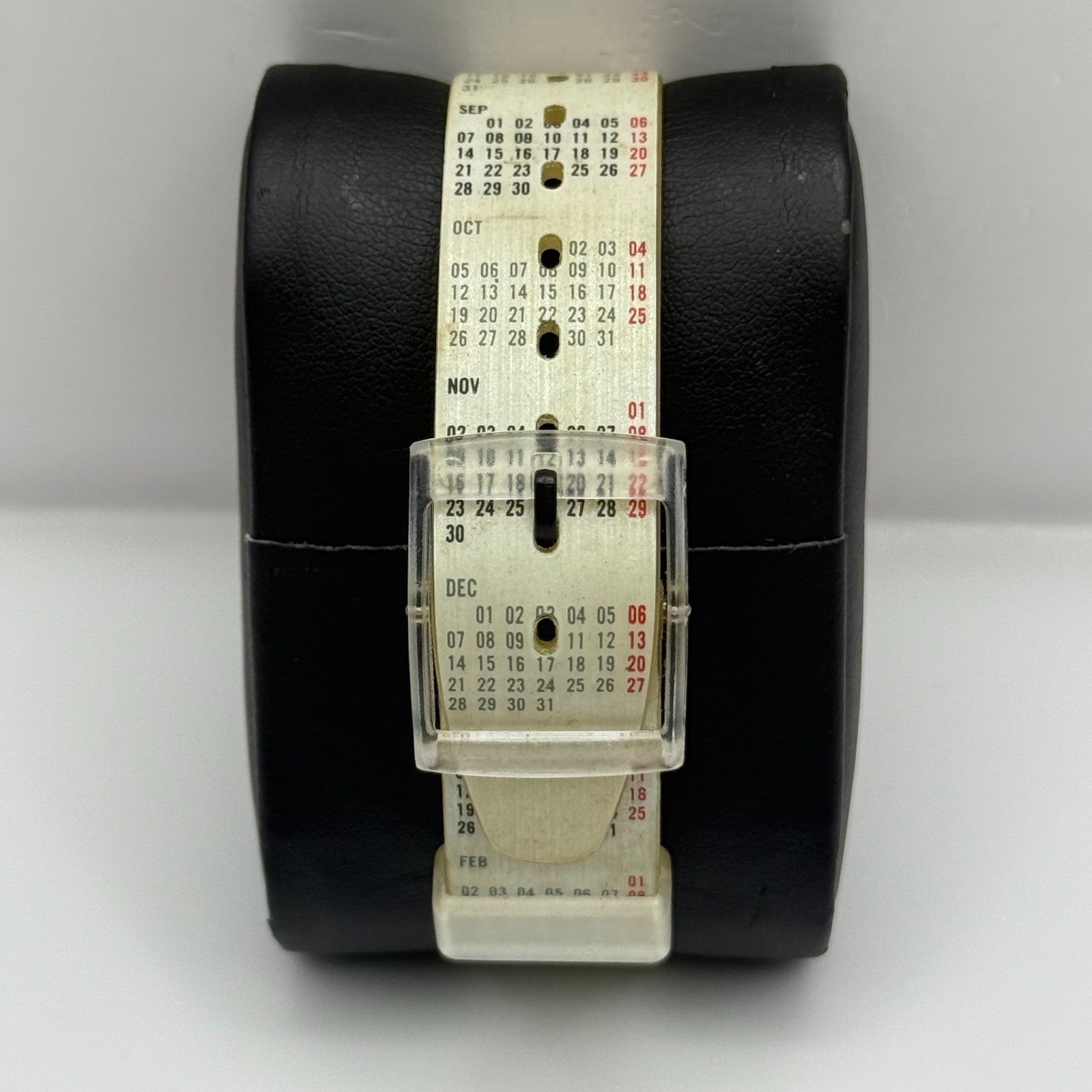 1998 Swatch Calendarium GK726 Quartz Watch Date White Dial Swiss + Box 33mm