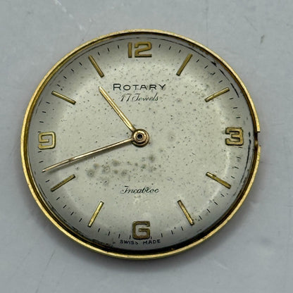 29.6mm Vintage Rotary FHF 72 Balance Ok Watch Movement PARTS REPAIR