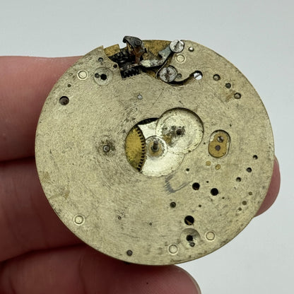 42.7mm Unidentified 7 Jewels Patent Depose Vintage Pocket Watch Movement PARTS