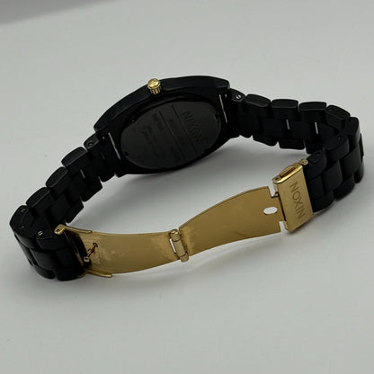 Nixon The Time Teller Acetate Men's Quartz Watch Black Japan Working 39mm