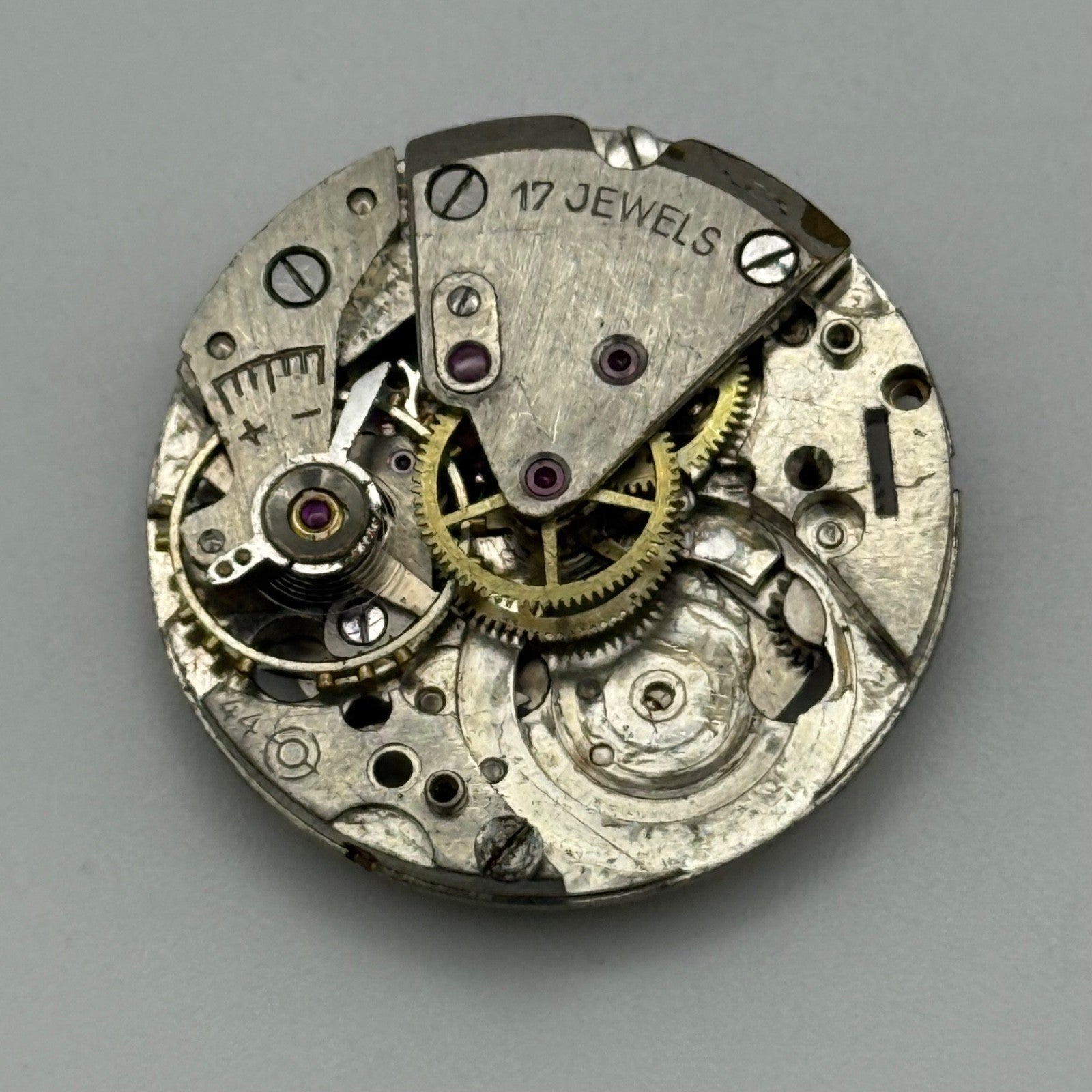 Otero Cal 44 Watch Movement Manual Wind 17 Jewels Vintage Parts Repair 23.7mm