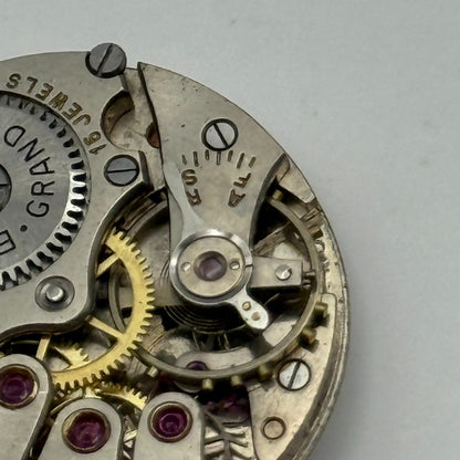 Buren 410 Grand Prix Watch Movement Manual Wind Vintage Parts Repair 23.6mm